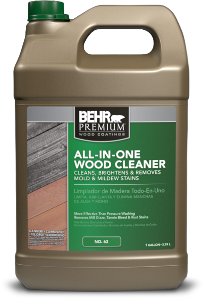 Jug of wood cleaner